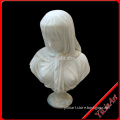 Stone women bust in burqas, white marble bust statue, natural stone bust